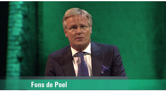 KRO-coryfee Fons de Poel aan het bijklussen voor ABN Amro.