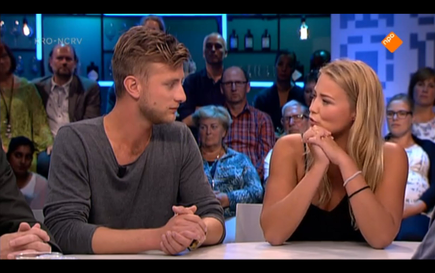 Tv-ster na tv-ster mag zichzelf promoten bij Eva Jinek. Hier Versteegh en Kemper.